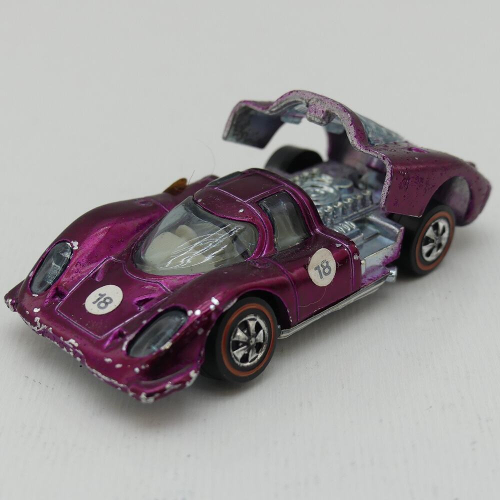 1969 Hot Wheels Redline Porsche 917 Magenta HK Die-Cast Car Original Vintage